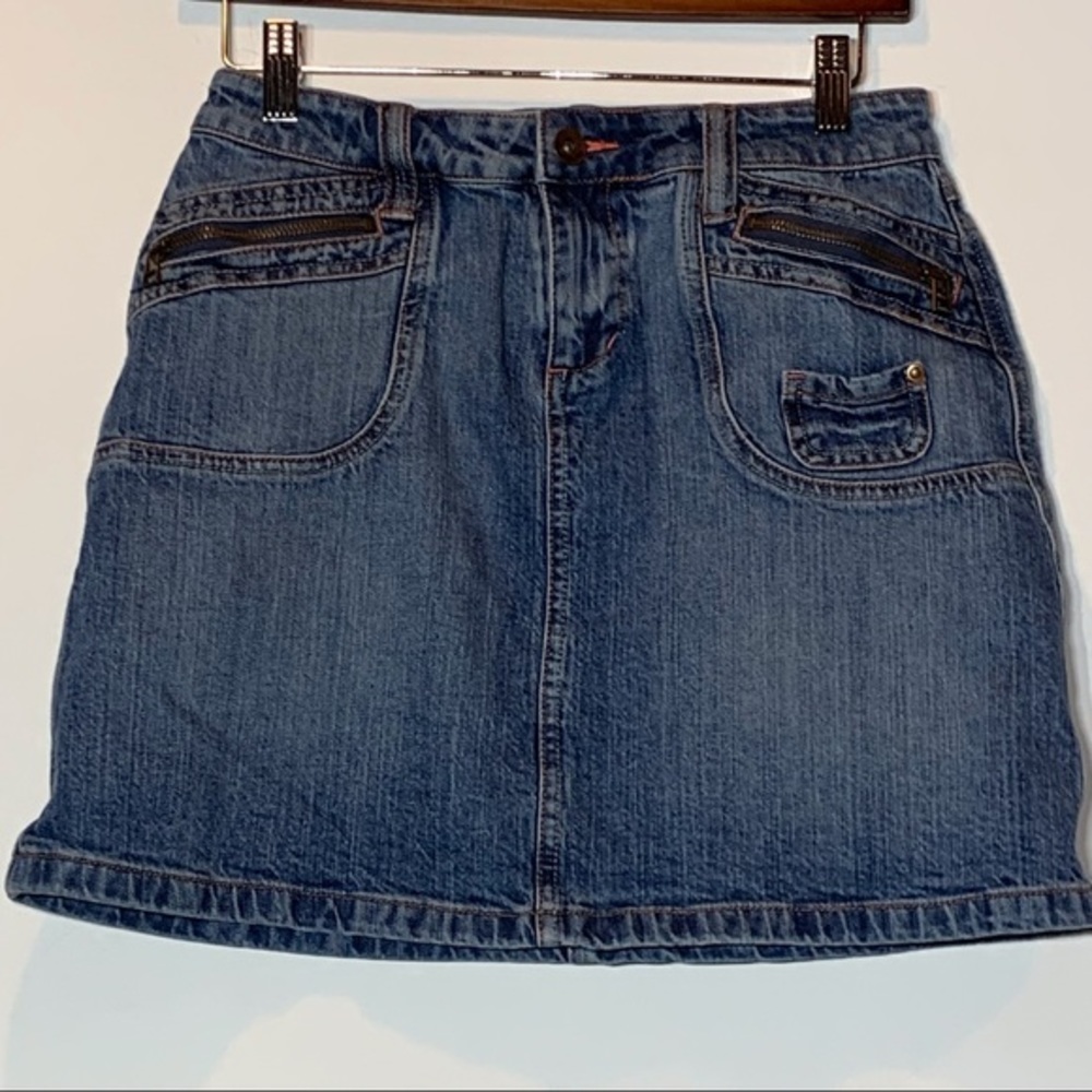 EUC Vintage LA Blues Zipper Front Pocket Denim Jean Skirt‎